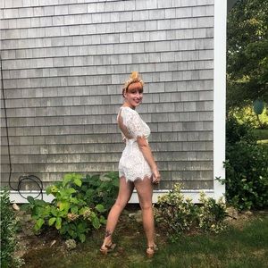 White Backless Romper